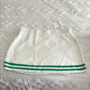 Show Me Your Mumu White and Green Knit Skirt
